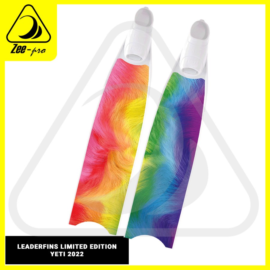 Long Fins Leaderfins Freediving Fiberglass Rainbow Yeti Limited 2022