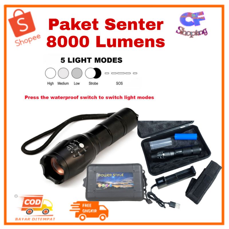 Senter LED Cree Swat 8000 Lumens