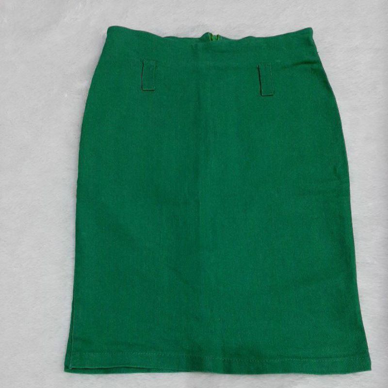 PRELOVED rok jeans warna hijau