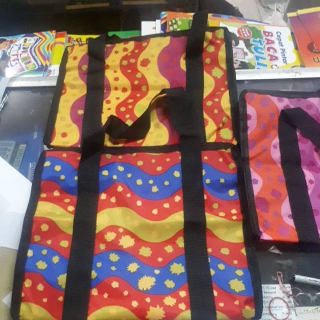 Tas eco bag resleting lebar ke samping