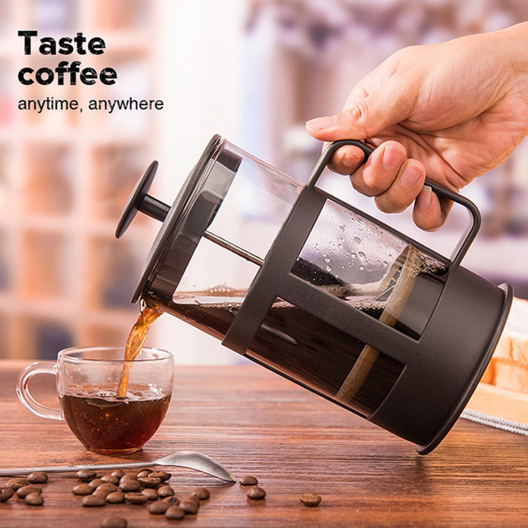 Teko Pembuat kopi Model Perancis Mekanik Press Pot sangat Praktis, One Two Cups French Press Coffee Maker Pot - KG73I Warna Hitam 350ml Plastic Coffee Pot French Presses Pot Coffee Maker Filter Household Moka Coffee Machine Coffee Pot Percolator Tool