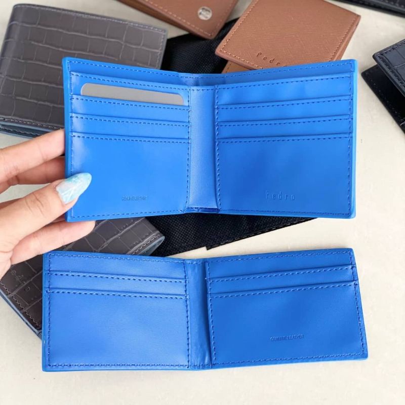 11.11 SALE | PDRO Men Textured Leather Bi-Fold Wallet with Insert