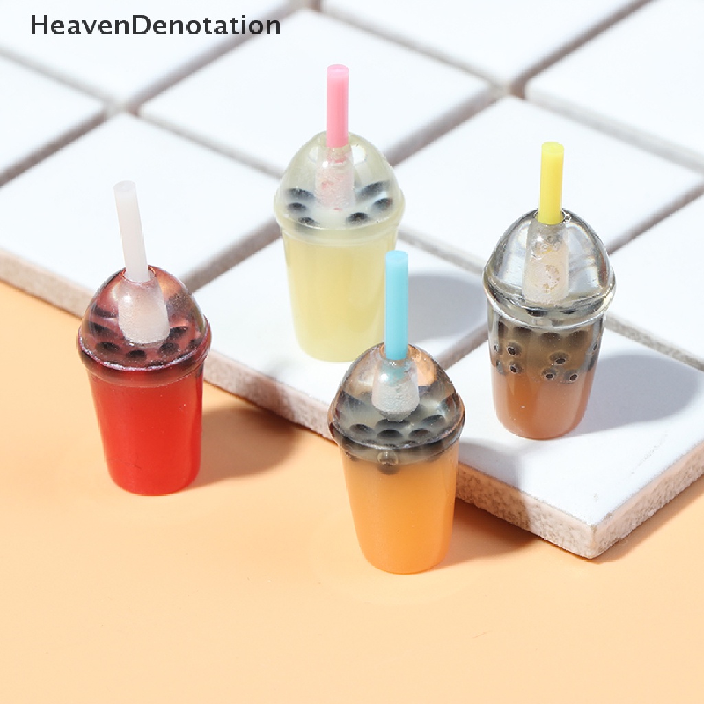 (Heavendenotation) 5pcs Miniatur Gelas Pearl Milk Tea Skala 1: 12 Untuk Rumah Boneka