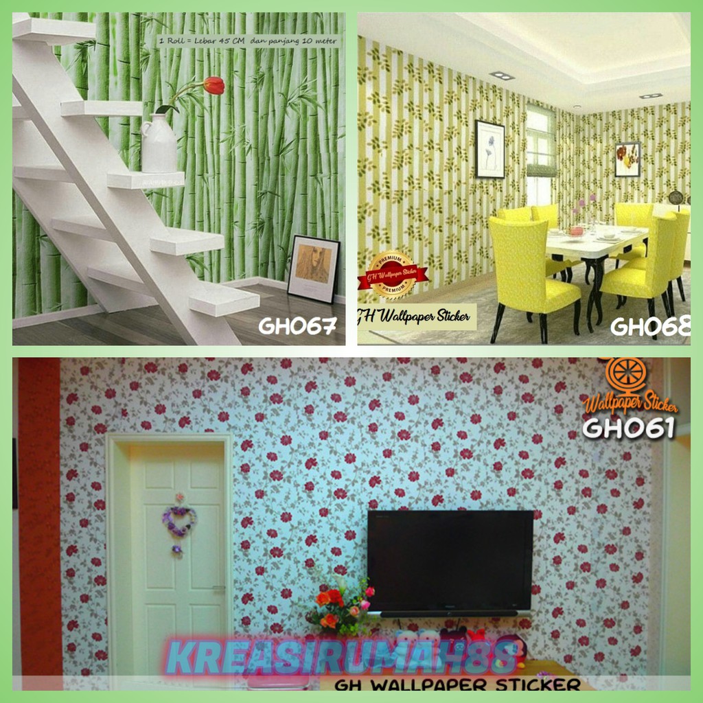 Wallpaper Dinding Wallpaper Stiker Dinding Motif Gabungan 45Cmx45cm X 9mCm Wallpaper Stiker Dinding