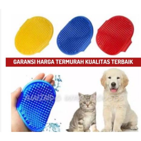 SISIR SIKAT KARET MANDI PIJAT BULU KUCING ANJING KELINCI MUSANG PET GROOMING BENTUK OVAL TERMURAH