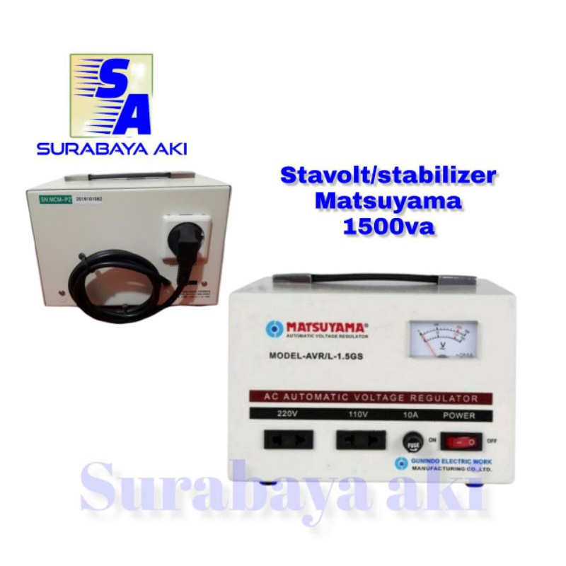 Stabilizer Listrik Stavolt Voltage Regulator MATSUYAMA 1500 Va MATSUYAMA 1500 SINGLE PHASE