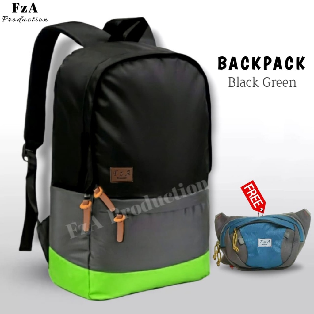 Tas Ransel Gendong Laptop Distro Sekolah Kuliah Pria Wanita Murah Original GRATIS Tas Slempang Waistbag