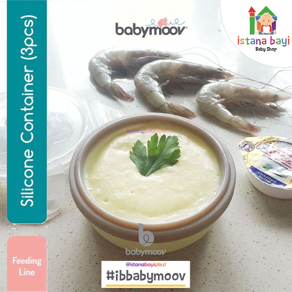 Babymoov Silicone Container 3x240ml A004404 - Tempat Makan Lipat