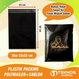 PLASTIK POLYMAILER SABLON PACKING PACKAGING OLSHOP HITAM 