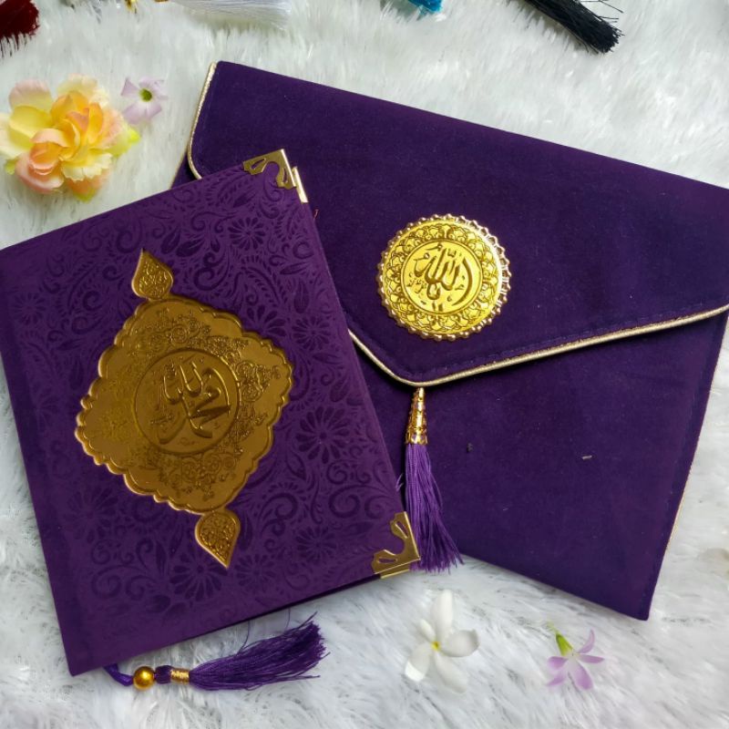 Paket hemat buku yasin motif ramtina dan dompet yasin bludru isi 208 halaman