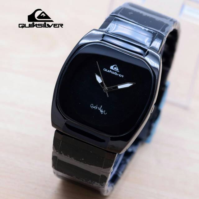 JAM TANGAN WANITA QUIKSILVER SEGI SEMI KERAMIK FULL HITAM