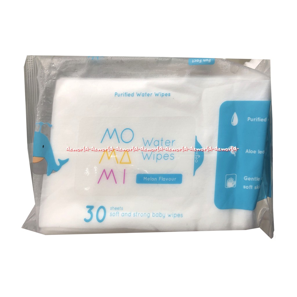 Momami Water Wipes 30Sheets Melon Flavour Tissue Basah For Noses Purified Water Mo Ma Mi