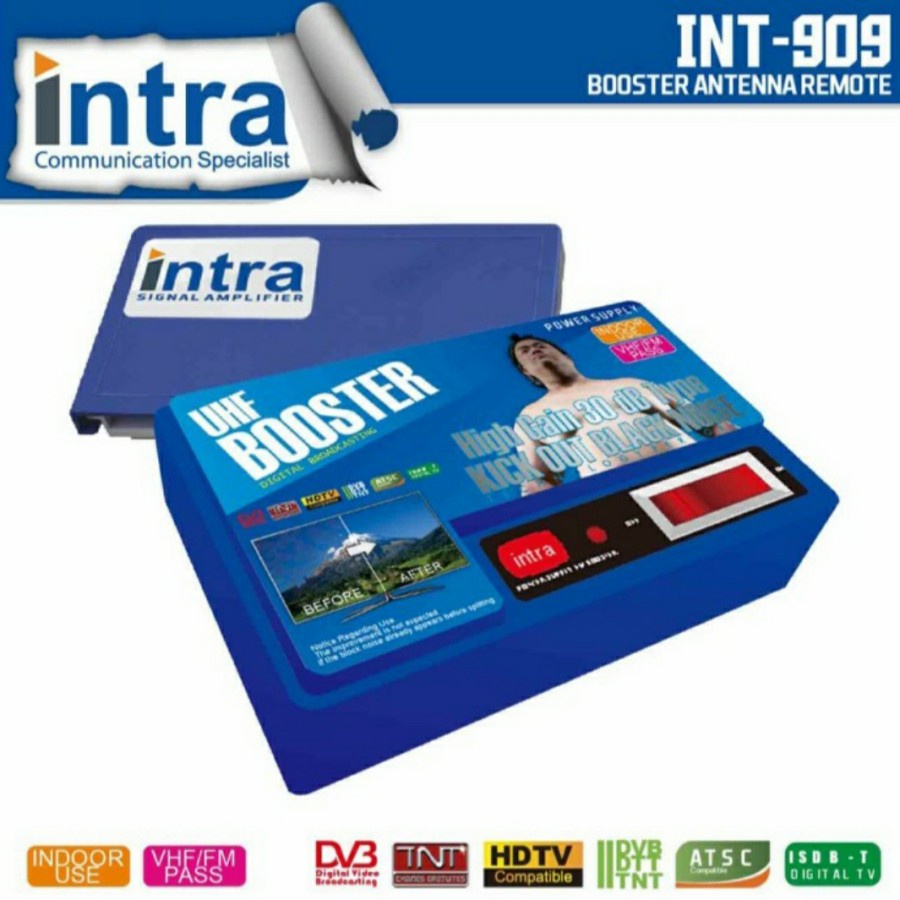 Booster Intra HM 909 Penguat Sinyal TV Digital Analog HARGA OKE^^^