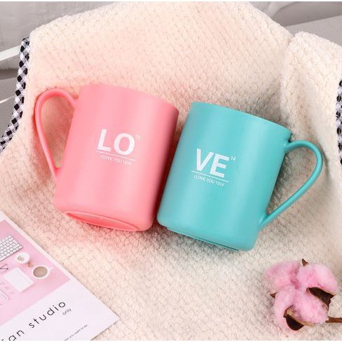 ~ PIYOSHI08 ~ Gelas Couple Mug Love Minum Souvenir Cantik Cangkir Plastik Murah PD53