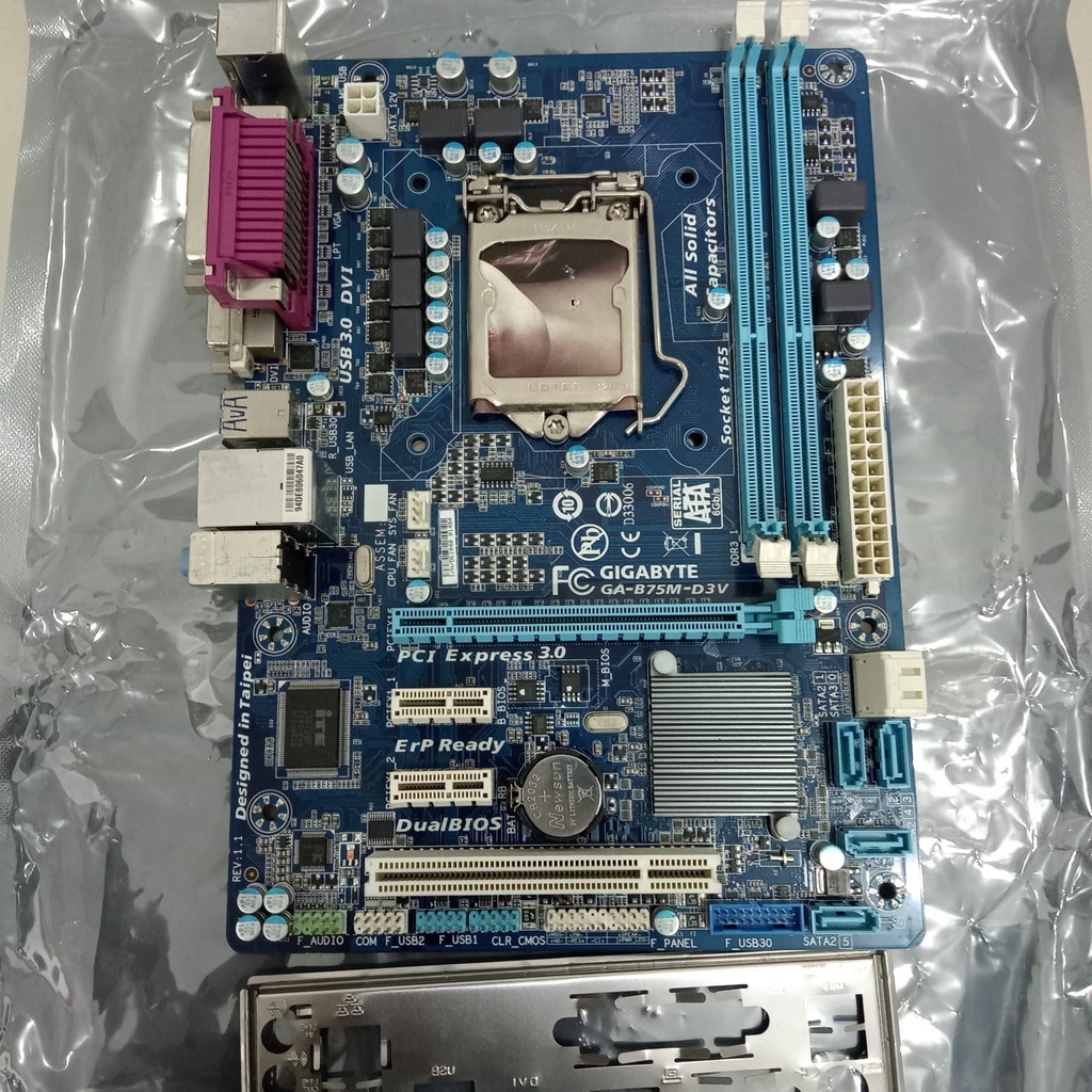 Paket Motherboard Mobo LGA 1155 B75 DDR3 + Core I5 + Fan USB 3.0