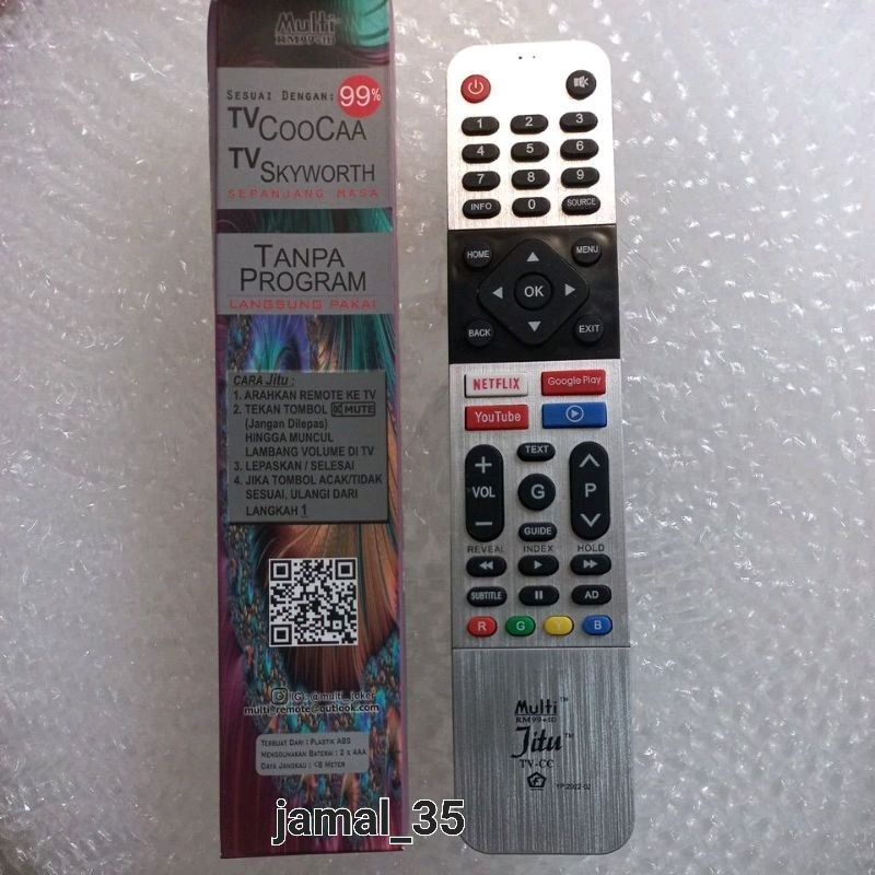 REMOT TV Coocaa/Skyworth android led/lcd tanpa program