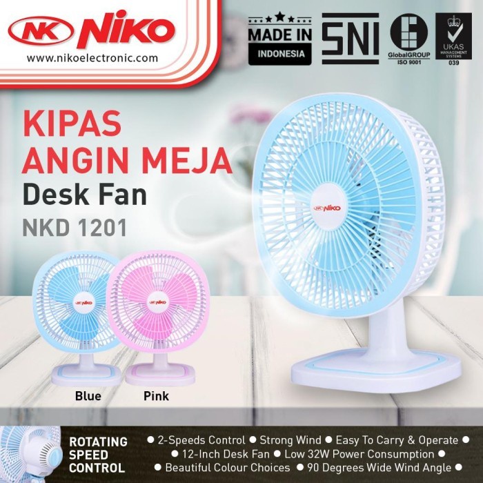 Niko Desk Fan NKD 1201 Kipas Angin Meja 12 Inch 32 Watt