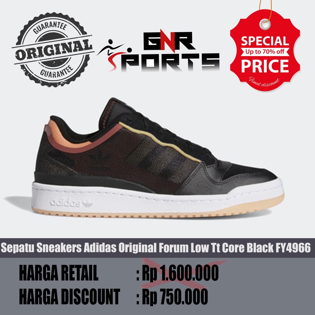 Sepatu Sneakers Adidas Original Forum Low Tt Core Black FY4966 Original 100%