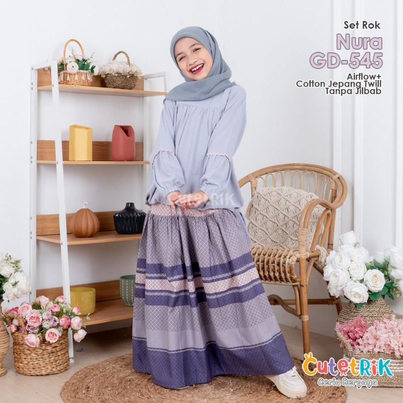 Setelan Rok Nura Baju Muslim Anak Nyaman Set baju Remaja