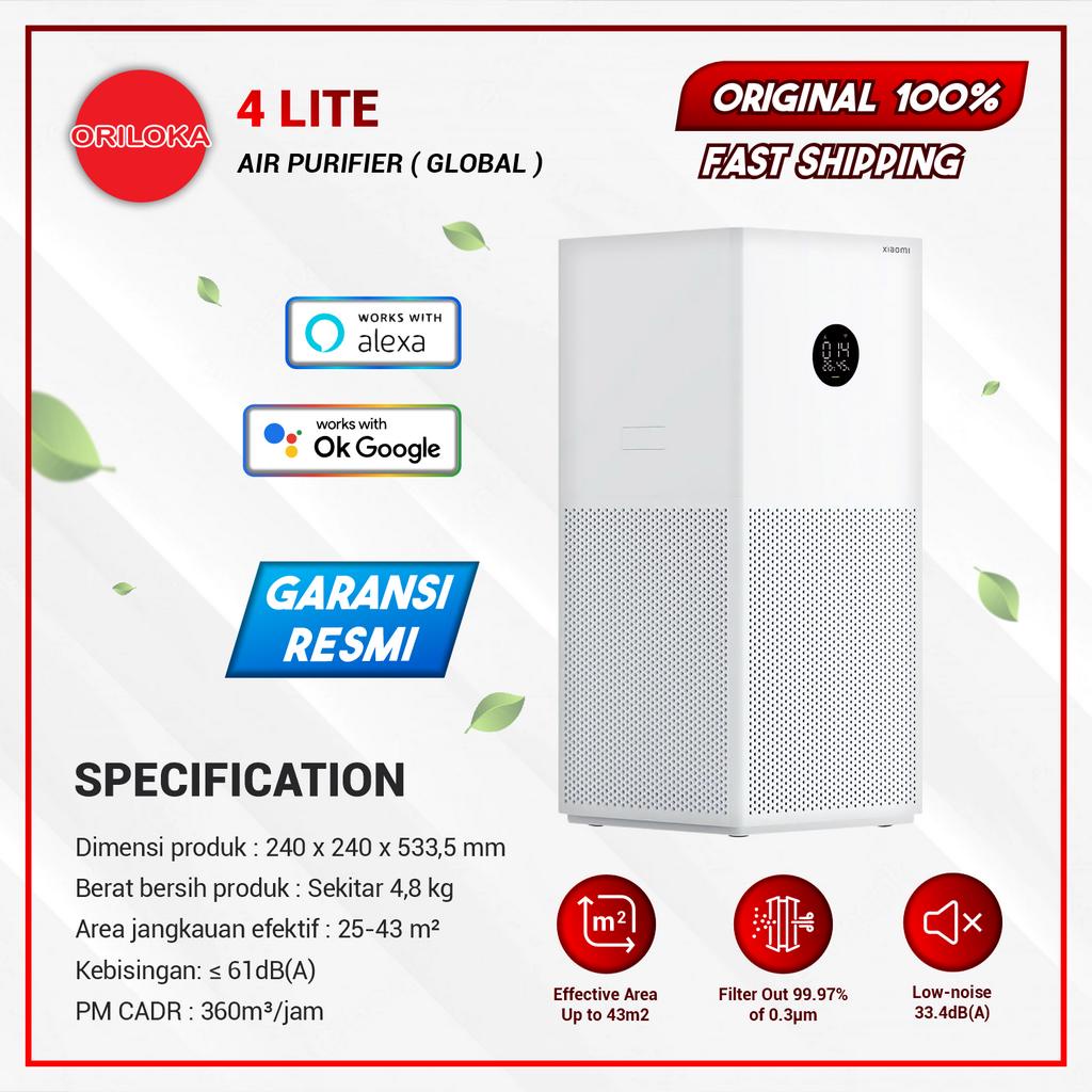 Mi Smart Air Purifier 4 Lite Penyaring Pembersih Udara - GARANSI RESMI