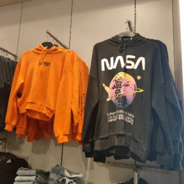 ON SALE hoodie h  m  crop baju  sweater NASA  lengan panjang 