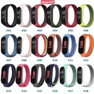 Xiaomi Mi Band 3 4 5 Strap Nylon Woven with Silicone Frame