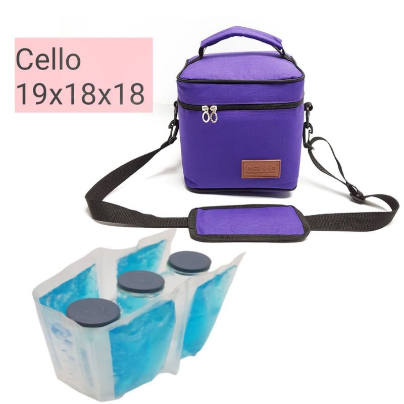 NCL31  &quot;NEW CELLO COOLER BAG +3 BOTOL ASI + LINE  BLUE GEL / TAS PERLENGKAPAN ASI ASIP / TAS BAYI / TAS PENDINGIN&quot; JKT