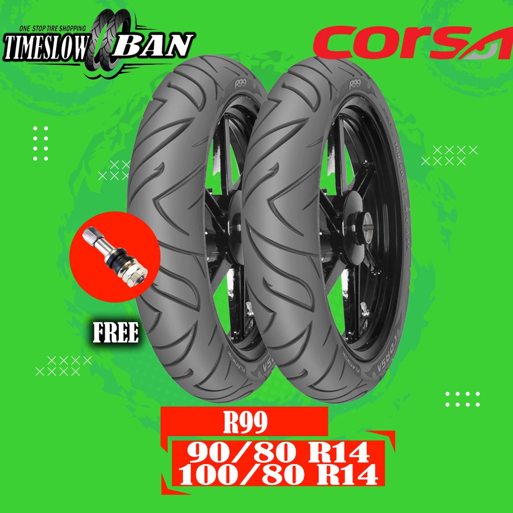 Paket Ban Motor Matic // CORSA R99 PLATINUM 90/80 - 100/80 Ring 14 Tubeless