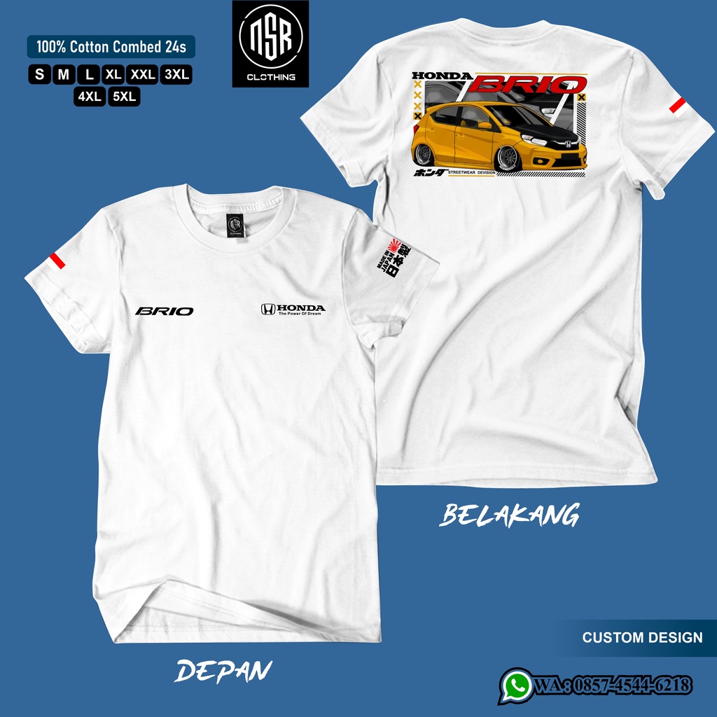 T-shirt honda brio r5- kaos honda brio - baju honda brio