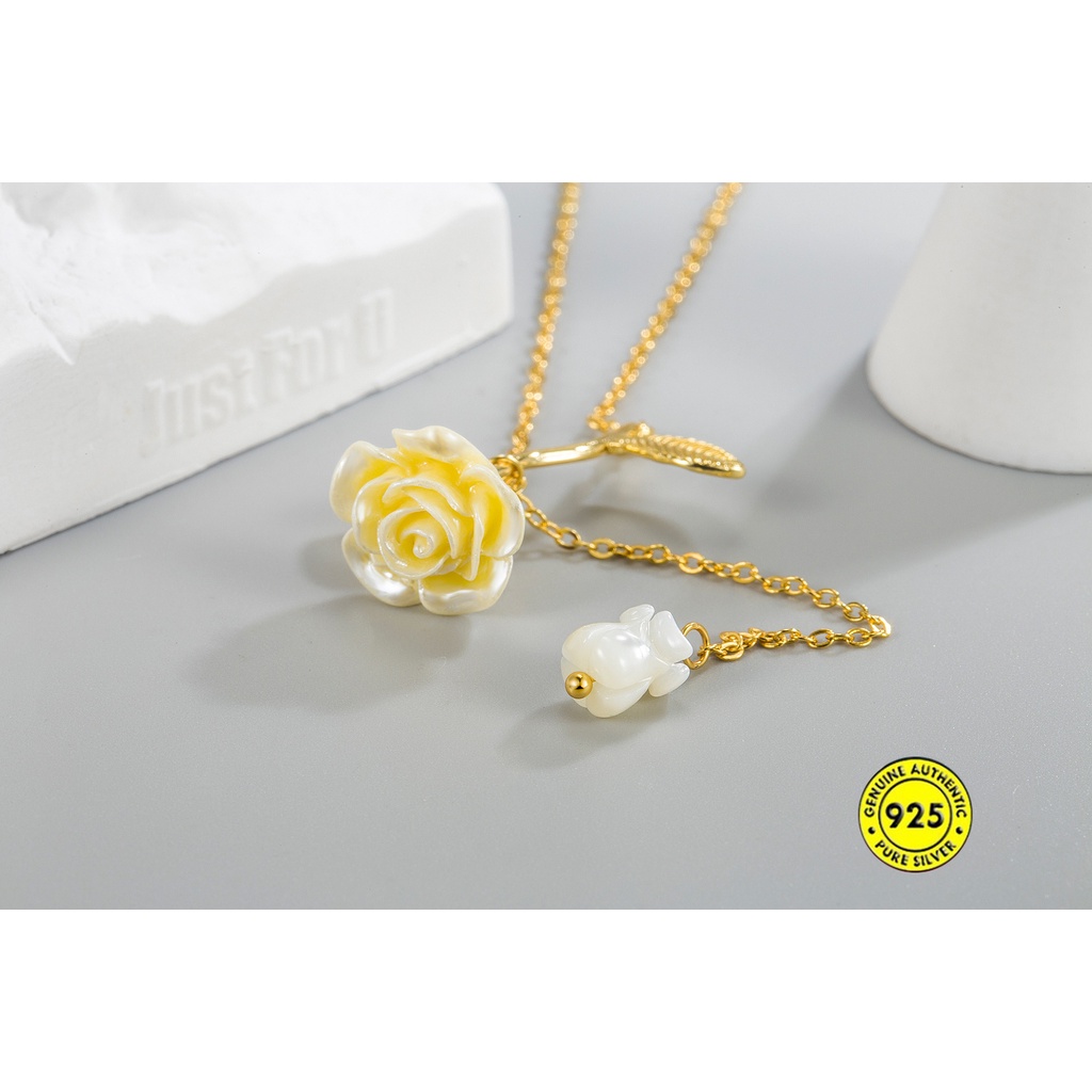 Kalung Rantai Klavikula 18K Gold Plated Warna Perak Tahan Air Gaya Retro Untuk Wanita