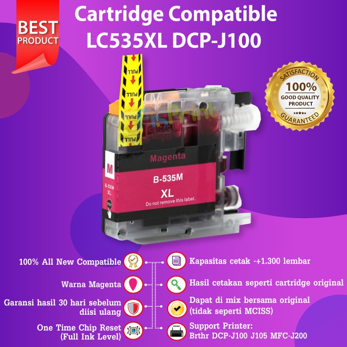 Cartridge Compatible LC539XL LC539 LC535XL LC535 XL Tinta Printer Brthr DCP-J100 J105 MFC-J200