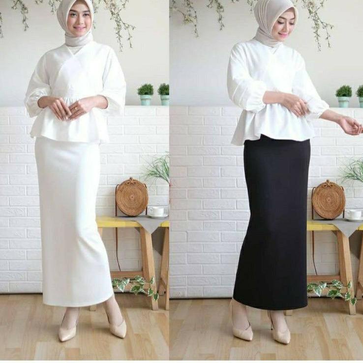 Jual SHOPEE MALL Rok span panjang scuba / rok dinas / rok kerja ...