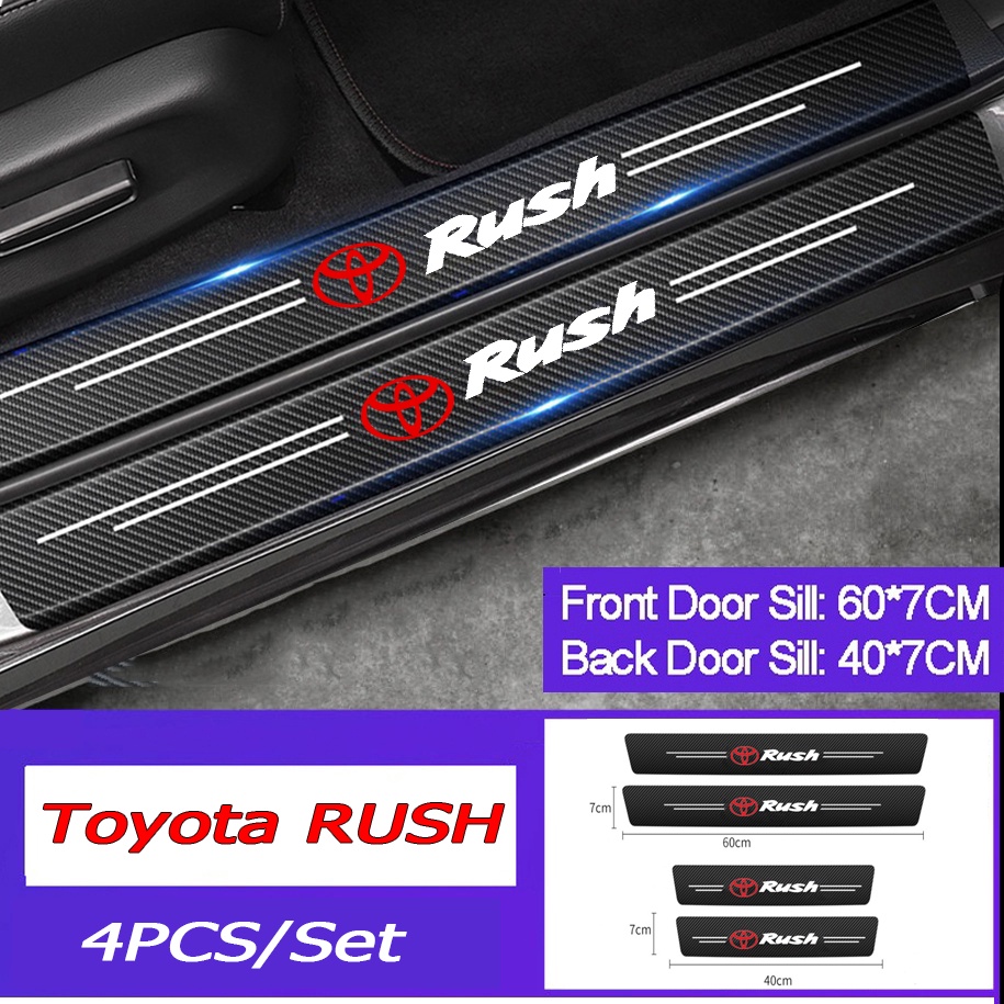 Stiker Pelindung Anti Gores Bahan Kulit Carbon Fiber Tebal Untuk Pintu Mobil Toyota Rush