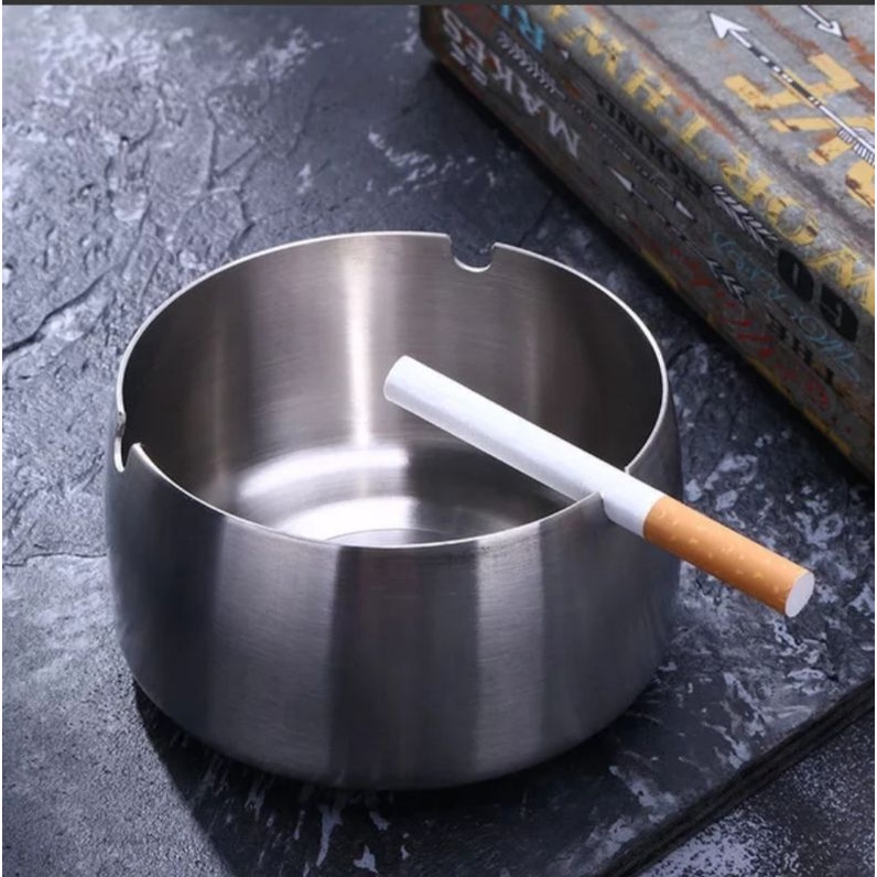 Asbak Stainless Tebal Dan Tinggi 5cm Ashtray