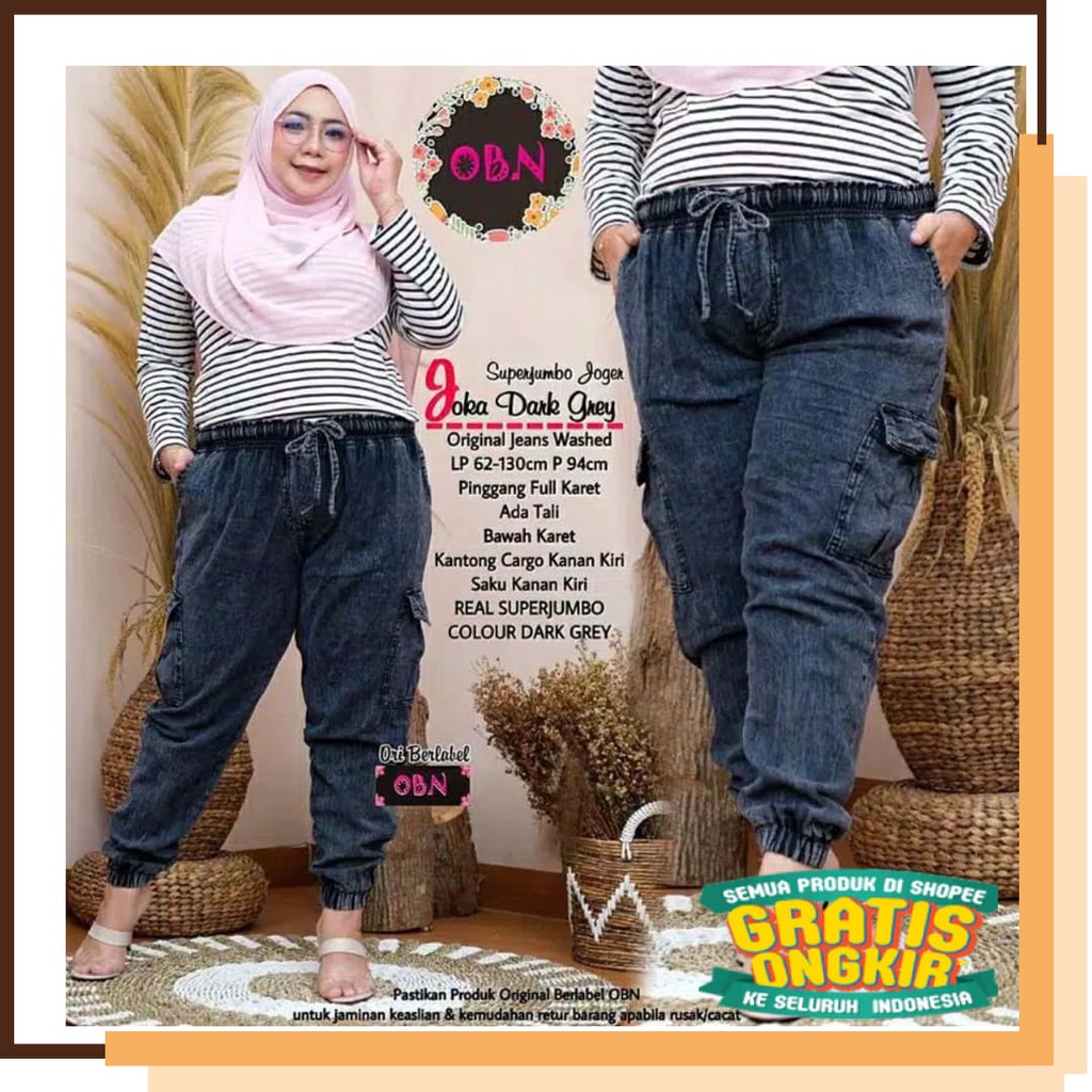 Cargo jogging joger keren big size  / Joka Celana Jogger Joger Cargo Jeans Denim Pants Wanita Super 