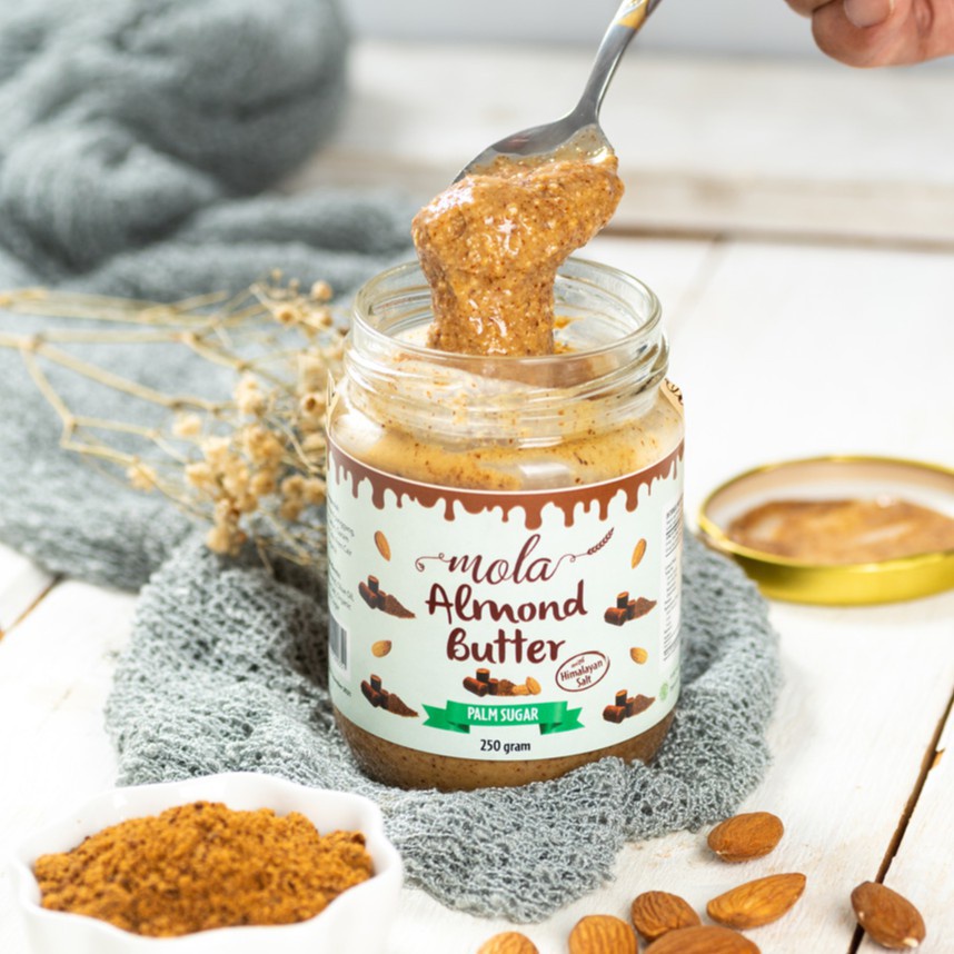 

Mola Selai Kacang Almond Coklat Diet / Mola Almond Butter (Unsweetened, Gluten Free, Vegan)