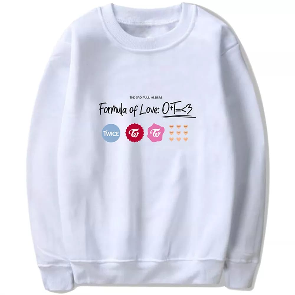 Hoodie KPop Twice Formula Of Love M-3XL Special Concert Once Begins Original Terbaru Sweater Twice Member Mina Logo Love World Tour New Sweater Hoodie Twice Member Sana Tzuyu Momo Jihyo Nayeon Jaket KPop Twice Korean Style Sweater Jumper Formula Of Love