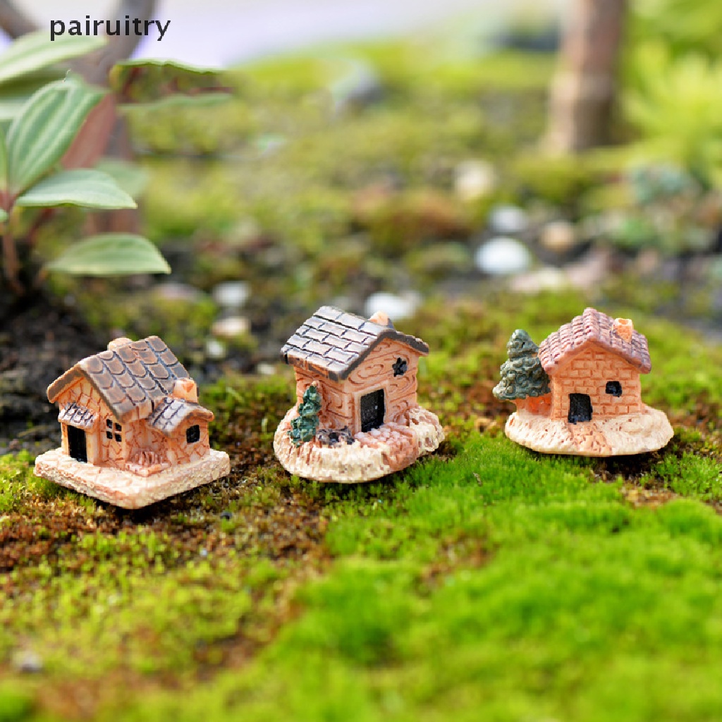 Prt 1pc Miniatur Rumah Bahan Resin Untuk Dekorasi Tamanoutdoor PRT