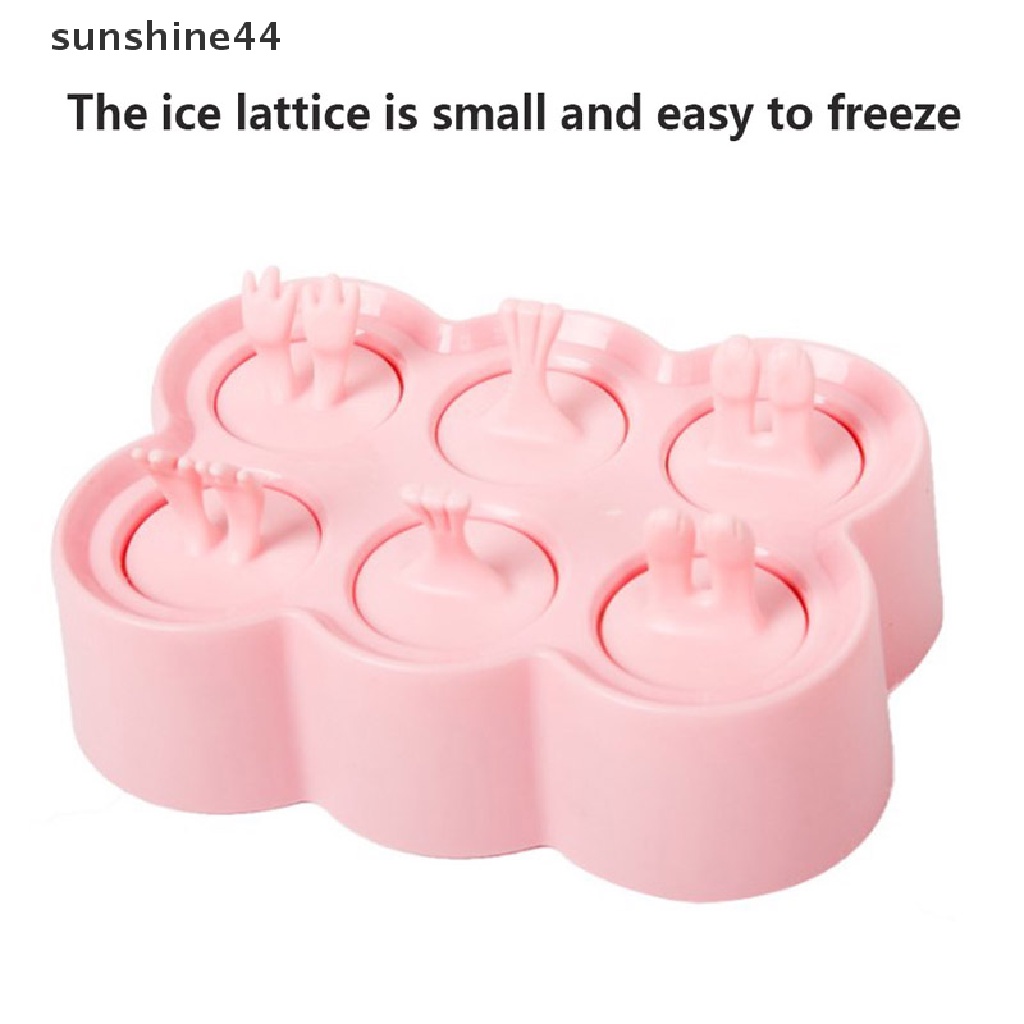 Sunshine Cetakan Es Krim Loli DIY Bahan Silikon Dengan Tutup