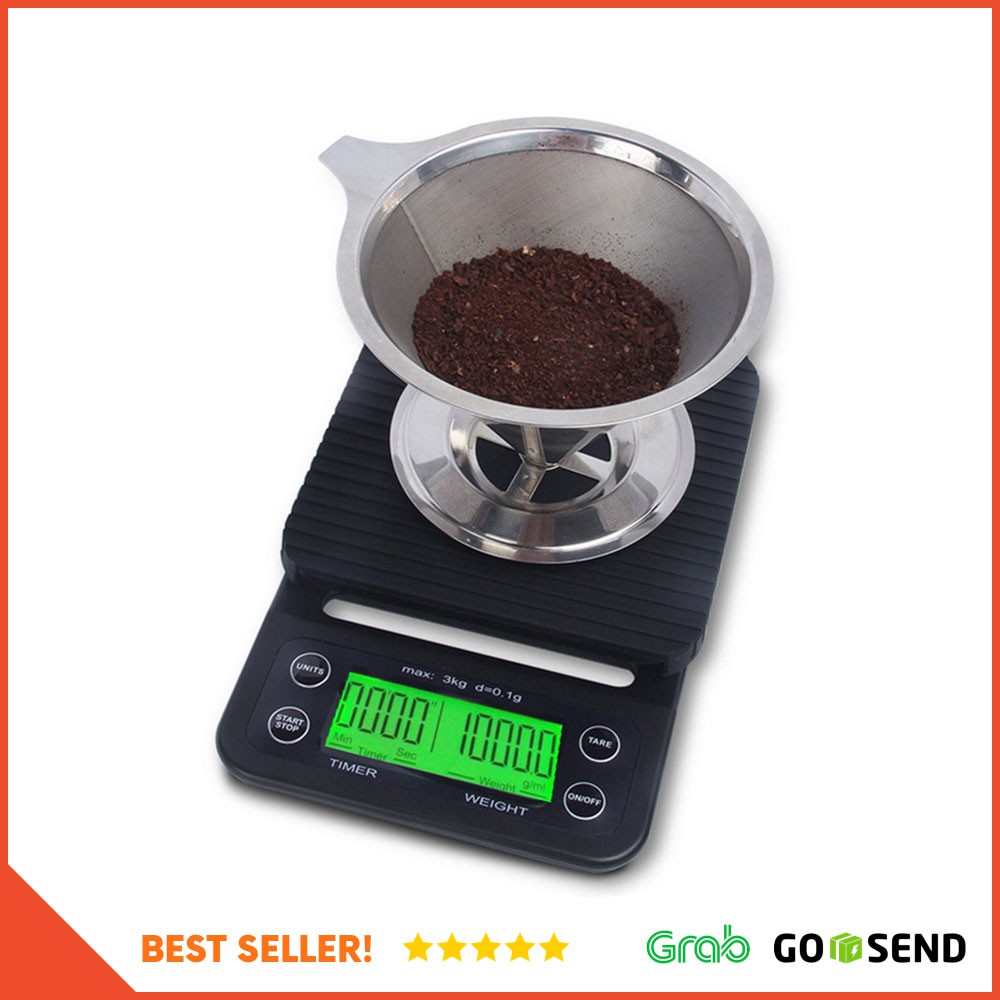 Timbangan Dapur 3kg 0.1g dengan Timer - NS-CF1 - Black