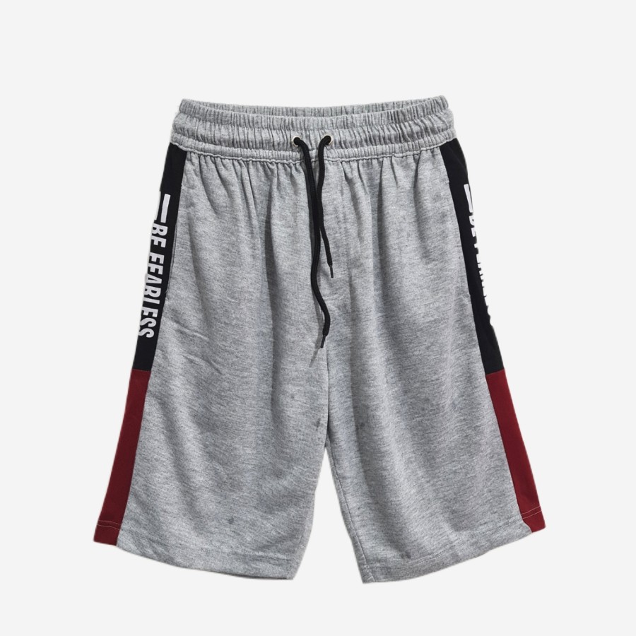 Celana Pendek Katun Laki-Laki Anak Dewasa Remaja Nevada Fearless Grey Size M XL / Celana Katun Rumah