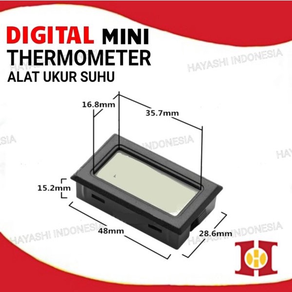 Mini Digital Thermometer Termometer Alat Ukur Kelembaban Suhu Probe