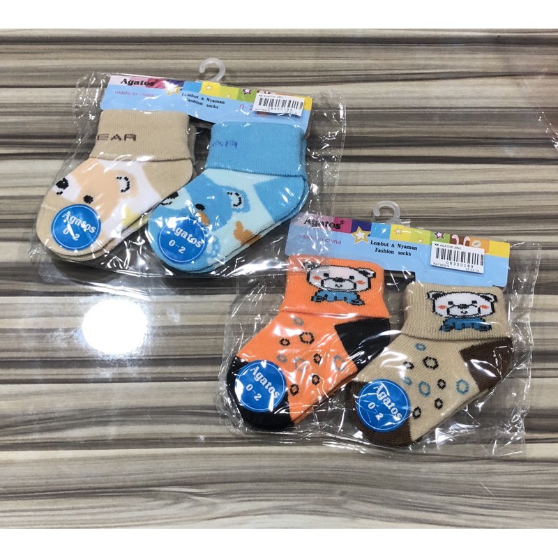 Kaos kaki BAYI Jamur NEWBORN Anak Karakter Agatos SIZE 0-2 (0-5BULAN) isi 2-3 Pasang/Pack Termurah