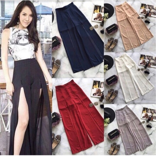 Celana cream chiffon barang import premium bangkok