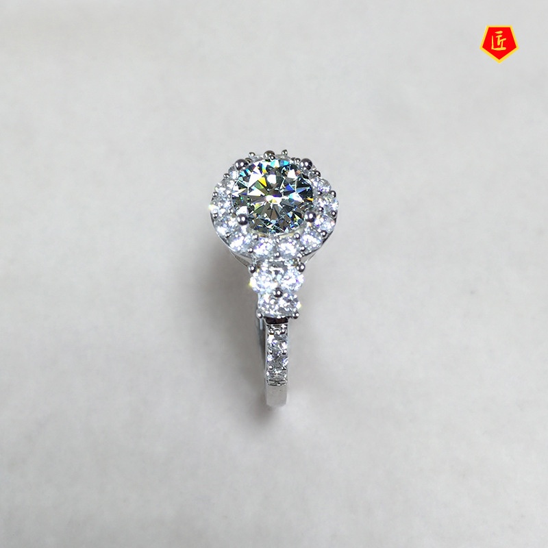 [Ready Stock]Luxury 2 Karat Moissanite Diamond Ring for Women