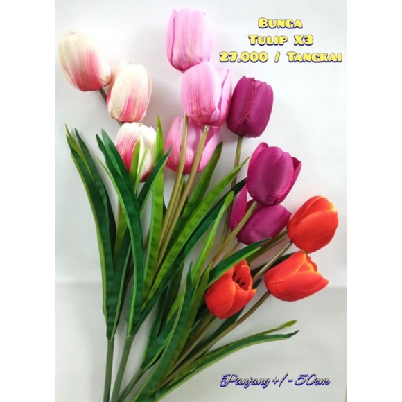 Bunga Artificial Tulip Bunga Tulip x3 Bunga Tulip Artificial