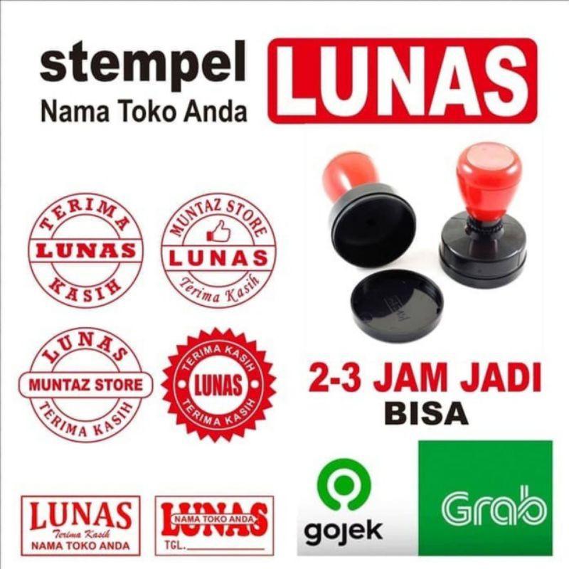 

Stempel Lunas Nama toko/kantor/perusahaan/sekolah