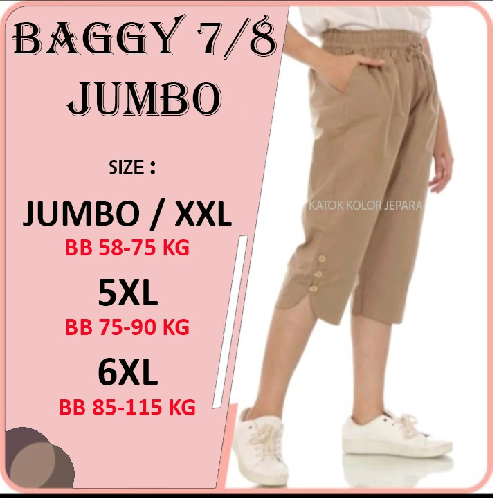 CELANA 7/8 JUMBO WANITA / CELANA 7/8 BIG SIZE / CELANA SANTAI WANITA / CELANA HAREM