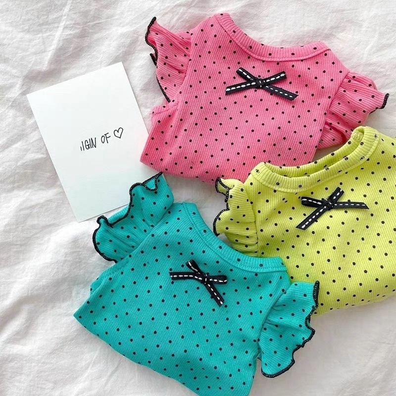 Polka Bow Top for Cat Dog Baju Anjing Kucing Lucu