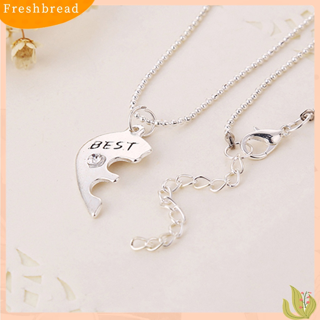 [TERLARIS]3Pcs Broken Heart Shape Carved Letters Best Friends Forever Chain Set for Dating